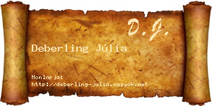 Deberling Júlia névjegykártya