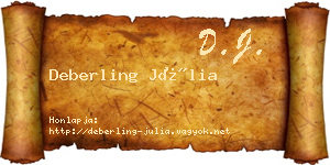 Deberling Júlia névjegykártya